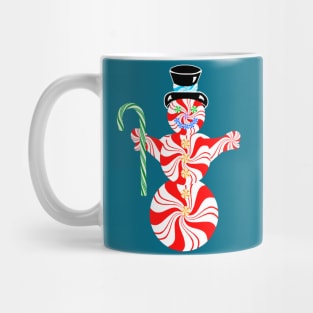 Cute Peppermint Snowman with Candy Cane Mug